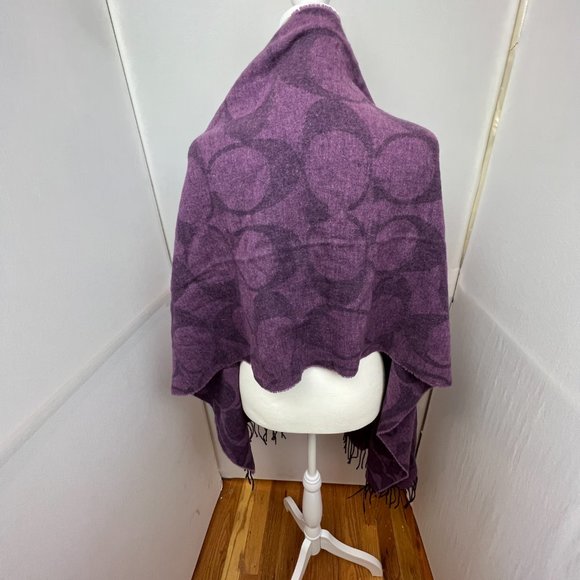 Coach Wool Silk Angora Cashmere Blend Logo Scarf - Picture 7 of 7